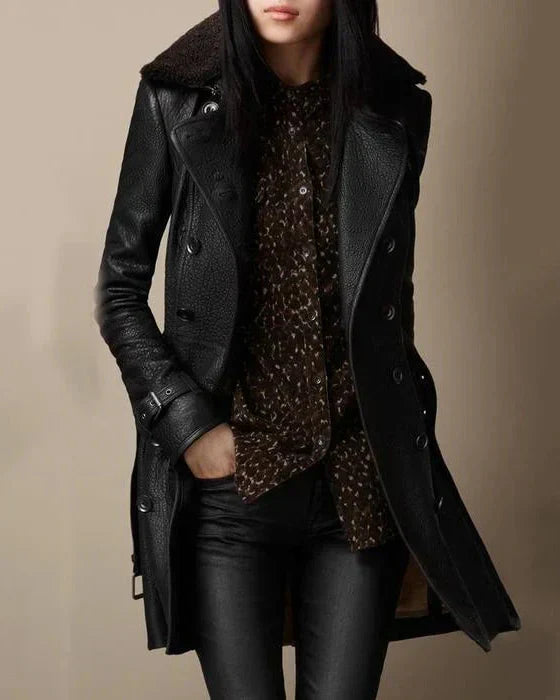 Elina – Manteau En Cuir Doublé