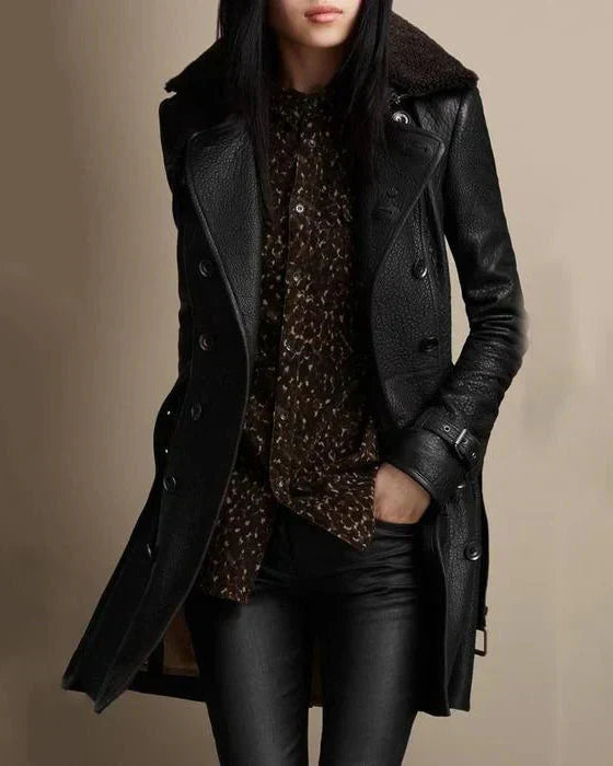 Elina – Manteau En Cuir Doublé