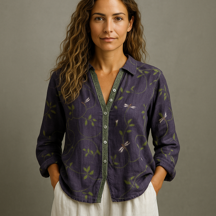 Sophia - Blouse Vintage Feuillage