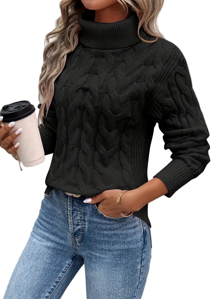 Clémence™ | Pull à Col Roulé Torsadé