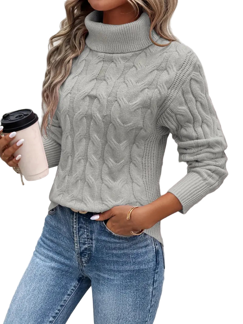 Clémence™ | Pull à Col Roulé Torsadé