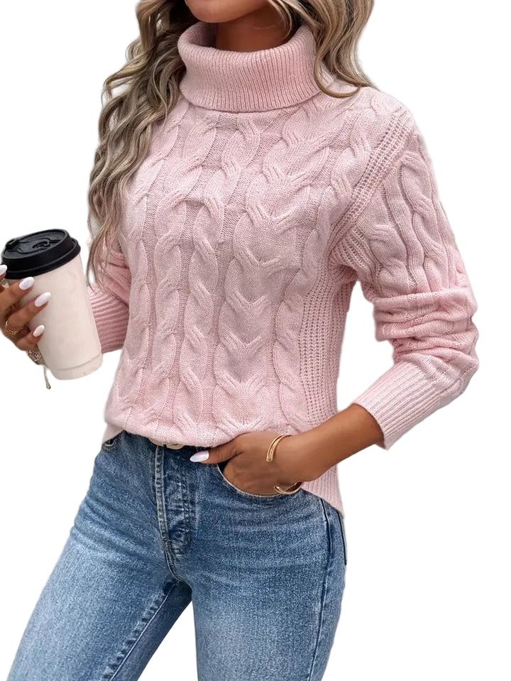 Clémence™ | Pull à Col Roulé Torsadé