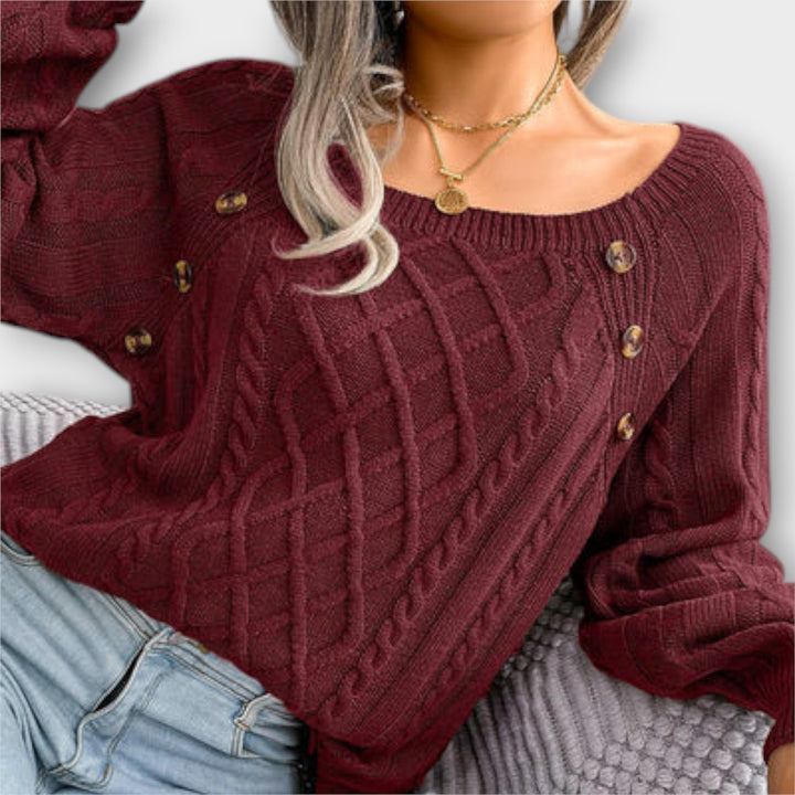 Malia – Pull en Maille avec Boutons