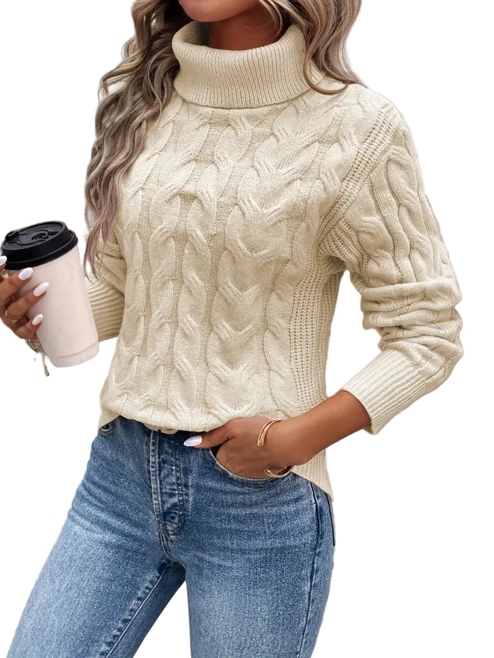 Clémence™ | Pull à Col Roulé Torsadé