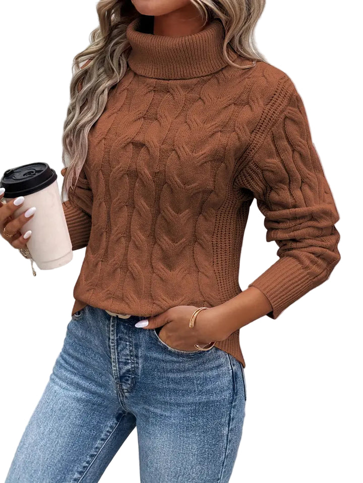 Clémence™ | Pull à Col Roulé Torsadé