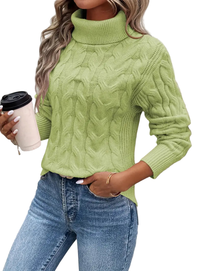 Clémence™ | Pull à Col Roulé Torsadé